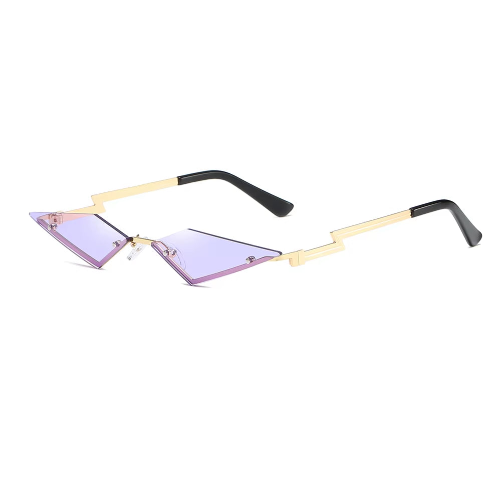 Diamond Shape Rimless True Film Sun Glasses Gafas UV400 Trending Narrow Eyewear Streetwear Okulary Sunglasses Women Oculos