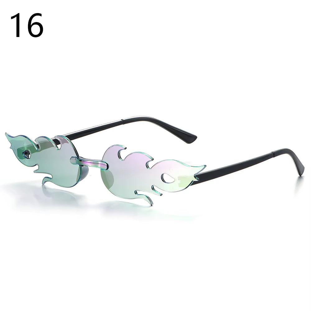 Diamond Shape Rimless True Film Sun Glasses Gafas UV400 Trending Narrow Eyewear Streetwear Okulary Sunglasses Women Oculos