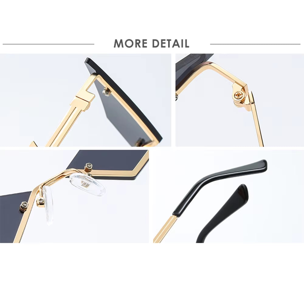 Diamond Shape Rimless True Film Sun Glasses Gafas UV400 Trending Narrow Eyewear Streetwear Okulary Sunglasses Women Oculos