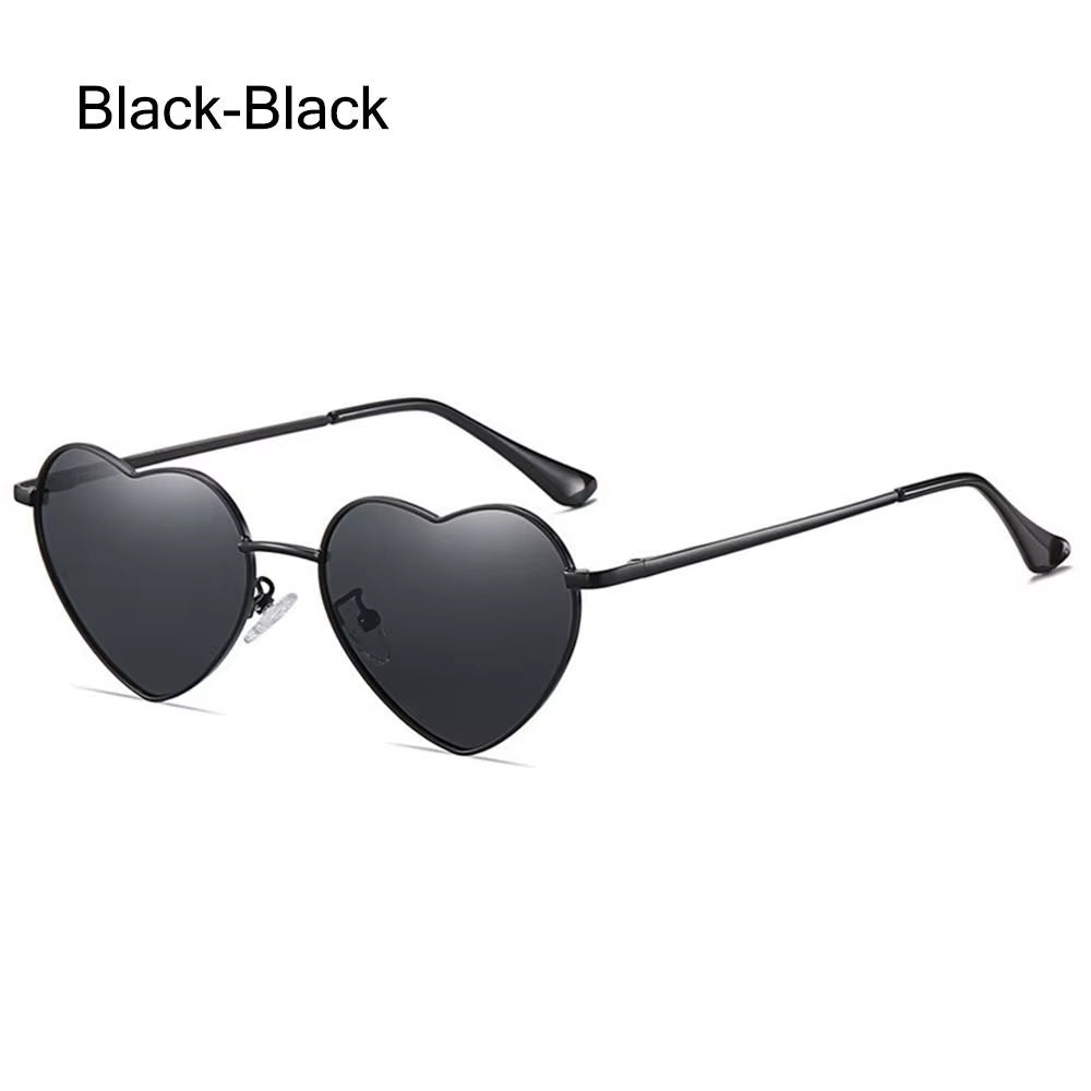 Fashion Heart-Shaped Sunglasses for Women Retro Metal Frame Colorful Sun Glasses Lovely Shades Vintage 90S Glasses