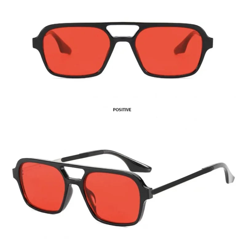 2024 Vintage Oversized Sunglasses Fashion Men Women Square Shades Eyewear Trendy Ins Popular Brand Design UV400 Sun Glasses