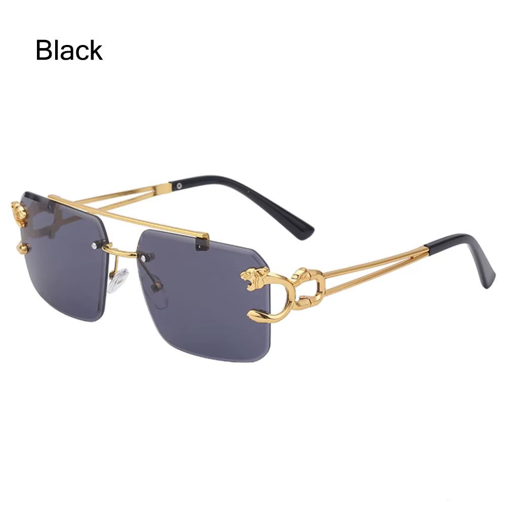 Fashion Rimless Designer Square Double Bridge Sun Glasses Vintage Women Men Sunglasses Gradient UV400 Eyeglasses Shades 2025