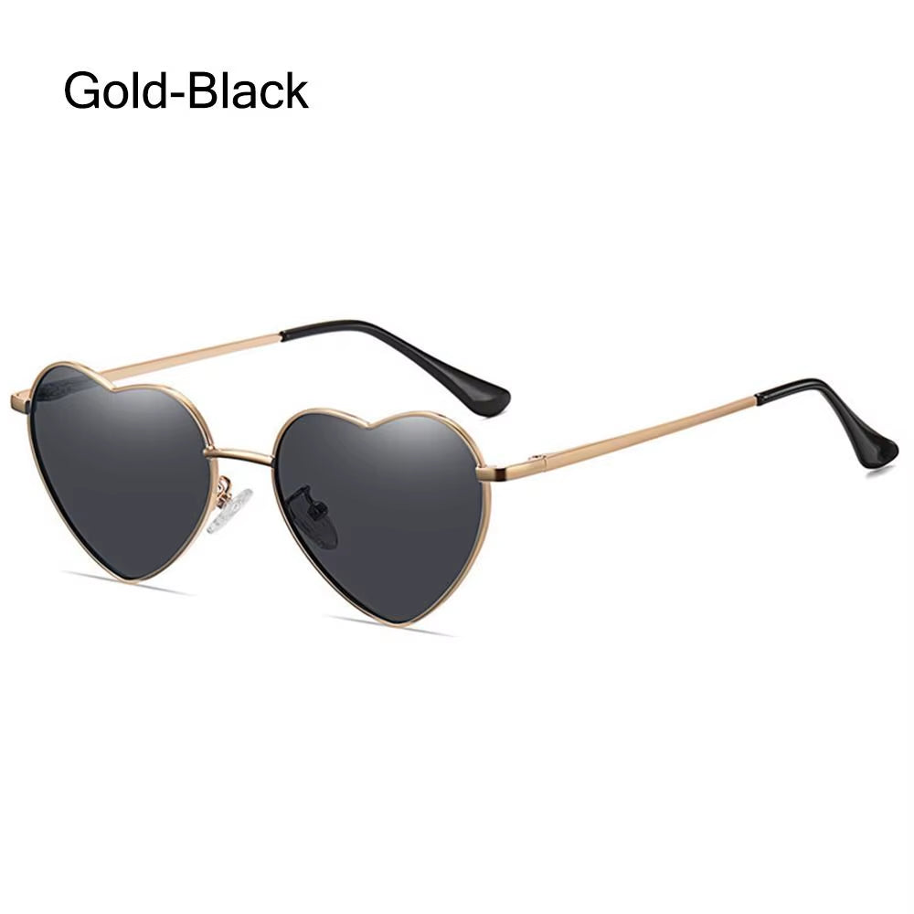 Fashion Heart-Shaped Sunglasses for Women Retro Metal Frame Colorful Sun Glasses Lovely Shades Vintage 90S Glasses