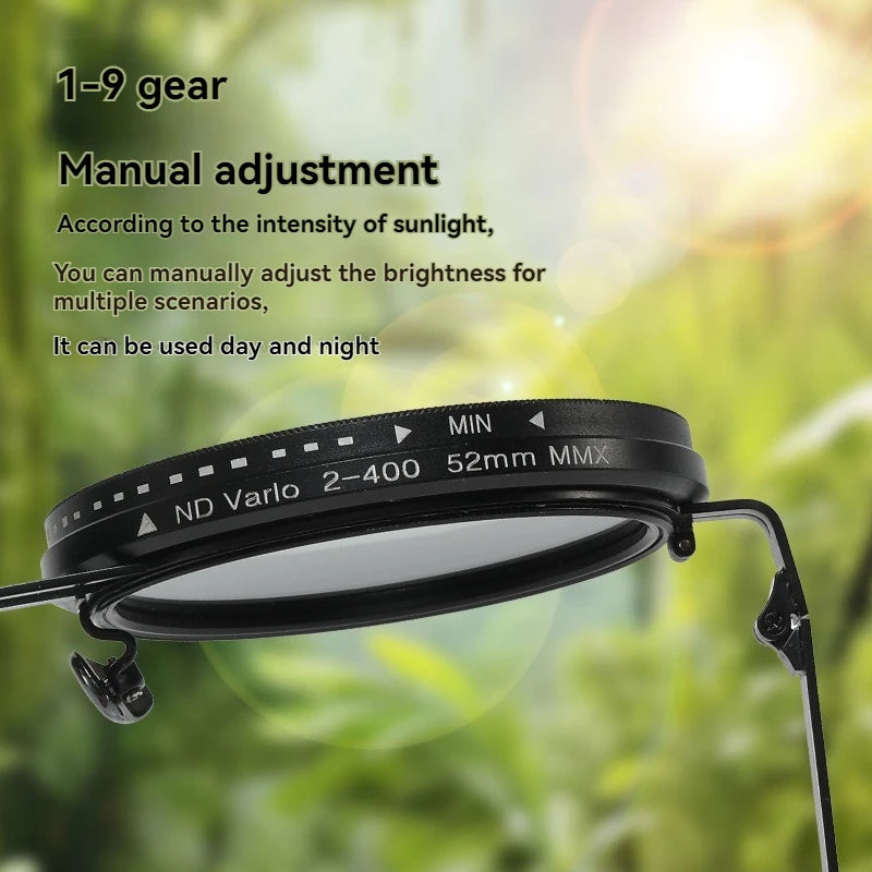 9Gears ND Adjustable Sunglasses UV400 Fishing Shades round Polarized Adjustable Tint Dimming Sunglasses with Built-In ND Filter