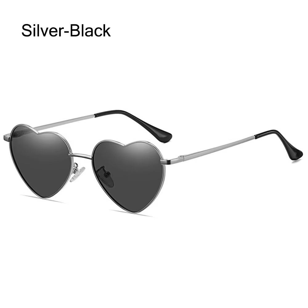 Fashion Heart-Shaped Sunglasses for Women Retro Metal Frame Colorful Sun Glasses Lovely Shades Vintage 90S Glasses