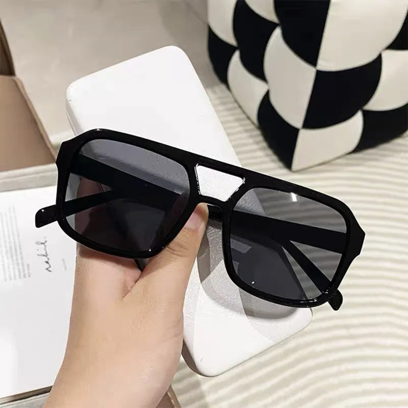 2024 Vintage Oversized Sunglasses Fashion Men Women Square Shades Eyewear Trendy Ins Popular Brand Design UV400 Sun Glasses
