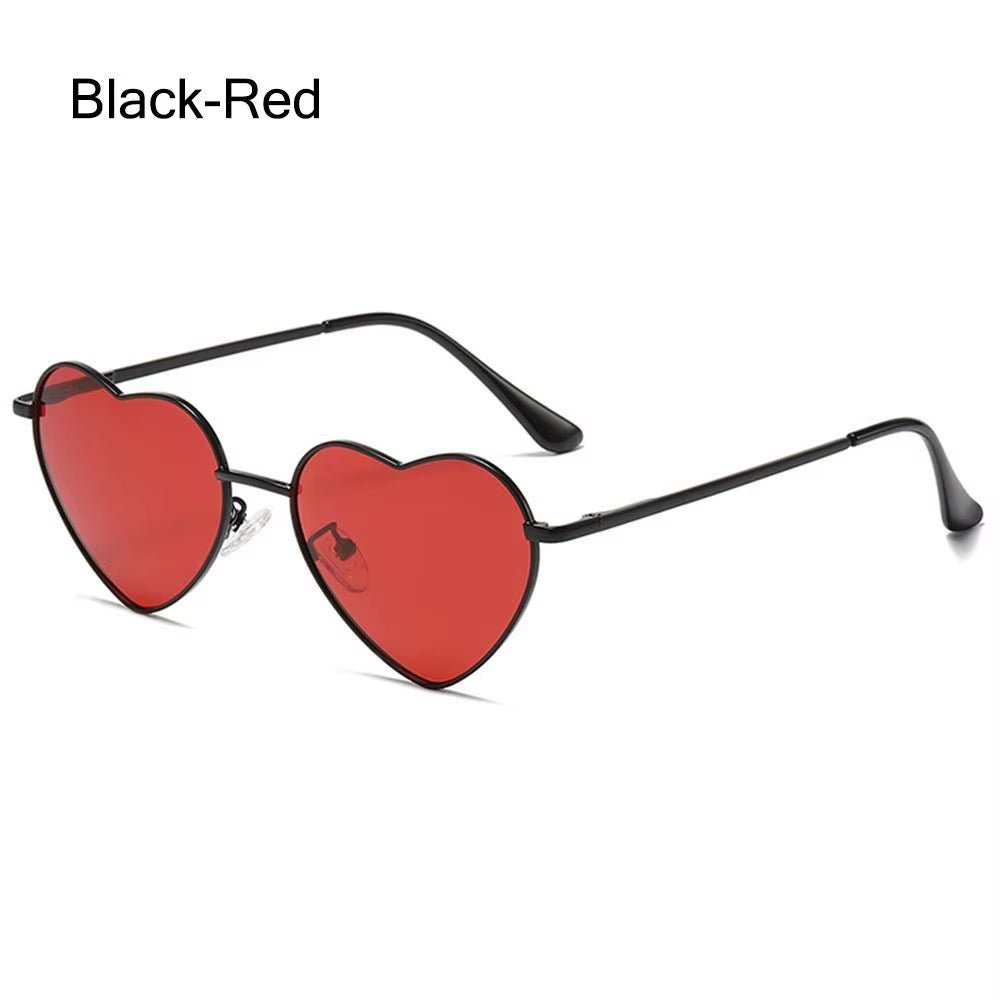 Fashion Heart-Shaped Sunglasses for Women Retro Metal Frame Colorful Sun Glasses Lovely Shades Vintage 90S Glasses